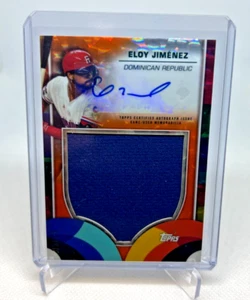 2023 Topps World Baseball Classic ELOY JIMENEZ Jersey Patch Orange AUTO 09/25 - Picture 1 of 2