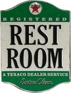 Texaco Restroom Embossed Metal Sign Vintage Texaco Restroom Sign for Bathroom... - Picture 1 of 12