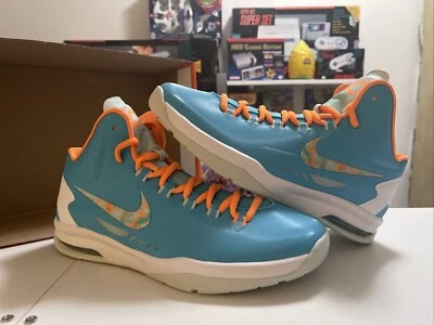 Nike KD V Easter Turquoise Blue Bright Citrus Size 6.5Y (555641-405) Youth Shoes - Image 1 of 4