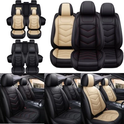 For Mercedes-Benz Car Seat Cover 5-Seat Front & Rear Full Set PU Leather Cushion - Image 1 of 4