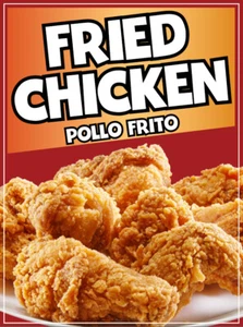 Fried Chicken Window Sticker Food Truck Concession Vinyl Restaurant Pollo - Picture 1 of 5