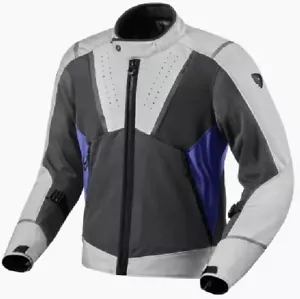 Giacca moto Rev'it Airwave 4 LIGHT GREY BLU estiva summer jacket - Picture 1 of 3