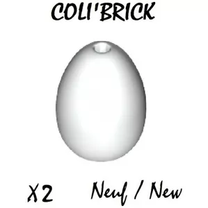 Lego 24946 food and drink - 2x Oeufs / Egg - White / Blanc - NEW NEUF - Imagen 1 de 1