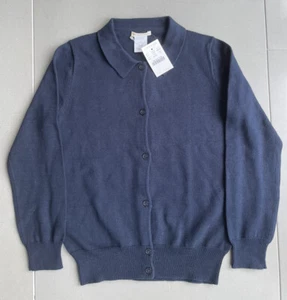 NWT JCrew Girls Orange  Navy Blue Cardigan Size 10 Years - Picture 1 of 3