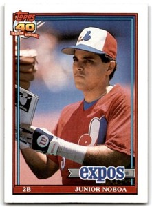 1991 Topps Baseball Card Junior Noboa Montreal Expos #182