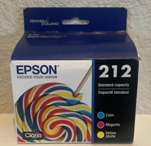 EPSON - 212 Farbdruckertinte Cyan Magenta Gelb - Exp. 8/25 oder später - NEU - Bild 1 von 1