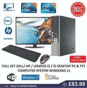 PC DE ESCRITORIO Dell/HP/Lenovo/Fujitsu i3/i5 120 GB SSD 500 GB HDD WINDOWS 11 Pro - Imagen 1 de 1