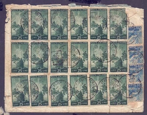 Italy cover from "Casale Corte Cerro" 1946 to Argentina with nice postage 50L+25 - Picture 1 of 2