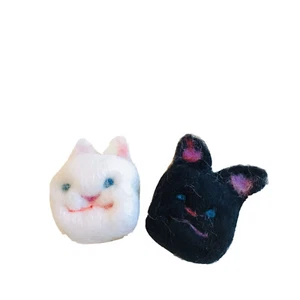 Wool Dryer Balls Bunny Rabbits Handmade Needle Felted 2 Piece Set USA MADE - Picture 1 of 2
