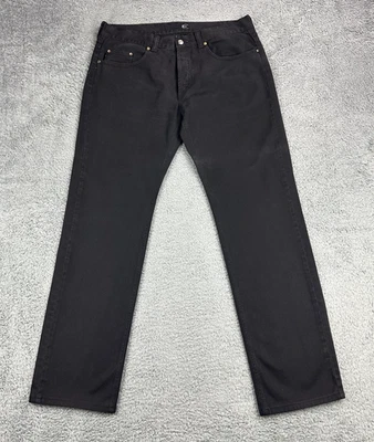 Just Cavalli Jeans Mens 36x32 Black Straight Leg Button Fly Designer Denim Italy - Image 1 of 4