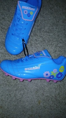 BOTINES DE FÚTBOL VIZARI NIÑAS - TALLA 5.5 J - FLOR FG - AZUL/ROSA Foto 1 de 4