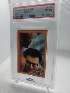1996 Upper Deck Space Jam #205 Michael Jordan Sticker PSA 6 ๐๐ฅ๐POP 1^1 RARE๐ - Picture 1 of 8