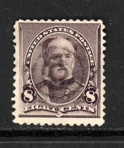 SCOTT 225 1893 8 CENT SHERMAN REGULAR ISSUE USED F-VF CAT $11! - Picture 1 of 2