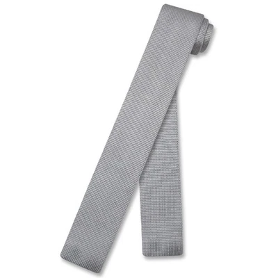 Corbata tejida Biagio lisa color gris plateado para hombre Foto 1 de 2