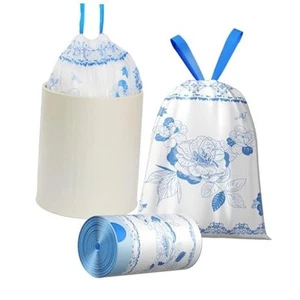 4 Gallon Trash Bags Drawstring, 4 4 Gallon-Beautiful Flower Printed-39 Counts - Picture 1 of 7