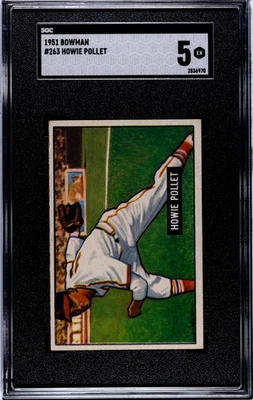 1951 Bowman #263 Howie Pollet Pittsburgh Pirates SGC 5 EX - Image 1 of 2