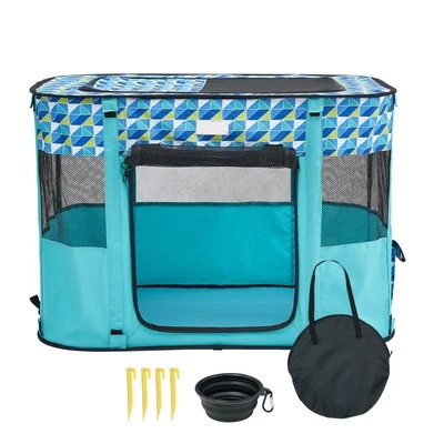 折叠式宠物围栏 32 x 24 x 22 英寸便携式狗围栏猫用箱 — 第 1/4 张图片