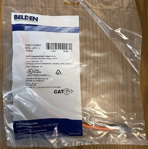 Belsen Cat6 Patch Cord C601103001 1 Foot Orange - Picture 1 of 3