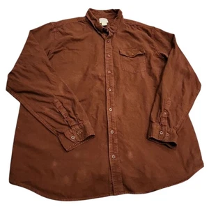 LL Bean Traditional Fit Button-Down Men XXL Tall Chocolate Brown 100% Cotton - Picture 1 of 10