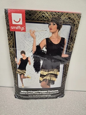Smiffys 1920s Flecos Aleta Disfraz Razzle Vestido Elegante Talla M NUEVO Foto 1 de 4