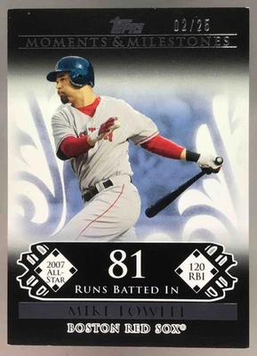 Mike Lowell 2008 Moments & Milestones 81 Runs Batted In /25 #102 SP Red Sox - Image 1 of 4