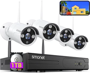 Wireless Security Camera System, 1080P 8 Channel Home Surveillance DVR Kits with - Picture 1 of 12