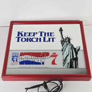 Seagrams 7 Crown America's Whiskey Freiheitsstatue 100. beleuchteter Spiegel 18 x 15 Zoll - Bild 1 von 3