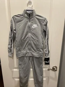 Nike Kids Boy's Logo Taping Jacket Pants Two-Piece Track Set Dark Grey 7 NWT - Picture 1 of 6