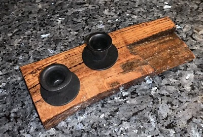 Candelabro cónico de madera de roble rojo - Epoxi brillante natural rústico Foto 1 de 4