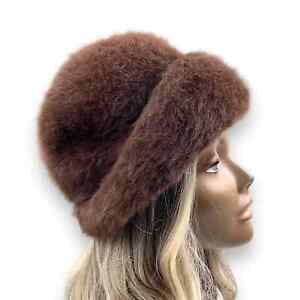 1960's KANGOL brown rabbit fur cloche style hat