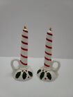 Vtg  1960 Lipper & Mann Santa Porcelain Shakers Candle Climber.(Shakers Missing)