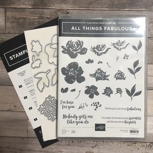 Stampin Up ALL THINGS FABULOUS Stamp Set & FABULOUS FLORALS Dies Layering Floral - Picture 1 of 5