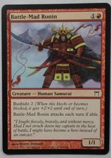 MAGIC THE GATHERING MTG CHAMPIONS OF KAMIGAWA RED BATTLE-MAD RONIN CREATURE CARD