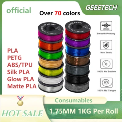 Filamento para impresora 3D Geeetech 1,75 mm 1 kg PLA/ABS+/PETG/TPU/PLA de seda/plandor PLA EE. UU. Foto 1 de 4
