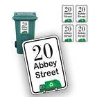 Personalised Garbage Truck Wheelie Bin Stickers Street Road Number Name