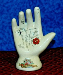 PALMISTERÍA GITANA ADIVINACIÓN MANO DE PORCELANA PSÍQUICA con marcas de tatuaje 7,5" H - Imagen 1 de 4