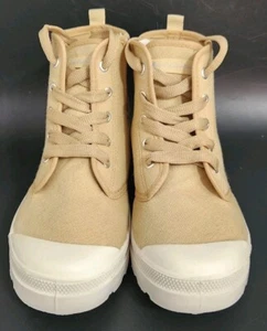 Tommy Bahama High Top Canvas Shoes Side Zip Boots Tan Khaki Size 7.5 Womens - Picture 1 of 15