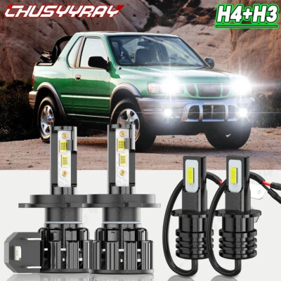 Kit de 4 faros antiniebla de haz alto y bajo LED blancos para Isuzu Rodeo 2000-2004 Foto 1 de 4