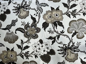 SCHUMACHER CURTAIN FABRIC DESIGN Hothouse Flowers DUSK 2.8 METRES 100% LINEN - Picture 1 of 8