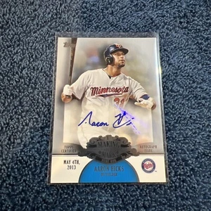 2013 Topps Making Their Mark Autographs #AH Aaron Hicks UPD Auto - NM-MT Rare - Picture 1 of 2
