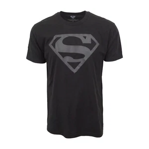 SUPERMAN ORIGINAL LOGO T SHIRT BLACK TEE OFFICIAL ITEM - Picture 1 of 3