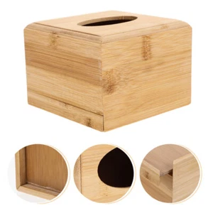 Bathroom Storage Slide-Out Bottom Wooden Paper Box Tissues Boxes Cover - Picture 1 of 12