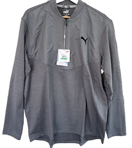 PUMA Cloudspun Stith 1/4 Zip Pullover Jacket Men’s L Gray UPF 40 NWT - Picture 1 of 15