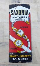 Vintage Selten Saxonia Uhren Moeris Prima Modal Ad Porzellan Emaille Schild Bord