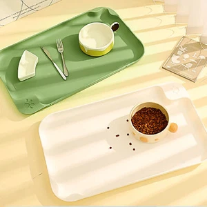 Raised Edges Cat Food Mat Prevent Overflow Pet Feeding Mat Anti Slip for Dog Cat - Picture 1 of 18