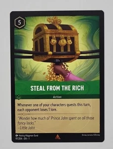 DISNEY LORCANA FIRST CHAPTER #97/204 STEAL FROM THE RICH RARE EMERALD ACTION - Picture 1 of 2
