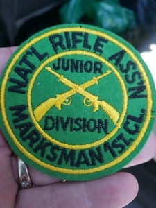 Vintage NRA Sew On Patch Felt Jr. Division Marksman 1st CL. Shooting Sportsman - Bild 1 von 2