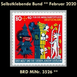 BRD MiNr. 3526 ** Selbstklebende Bund Februar 2020, postfrisch - Picture 1 of 3