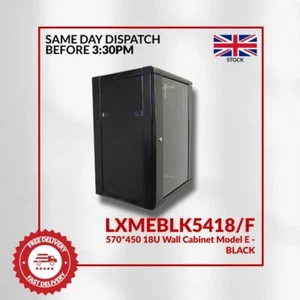18U Server Rack Network Cabinet 19 inch 570 x 450mm Black - Afbeelding 1 van 4