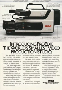 Back-to-back vintage print ad 1989 RCA ProEdit Camcorder 1989 Mitsubishi Montero - Picture 1 of 7
